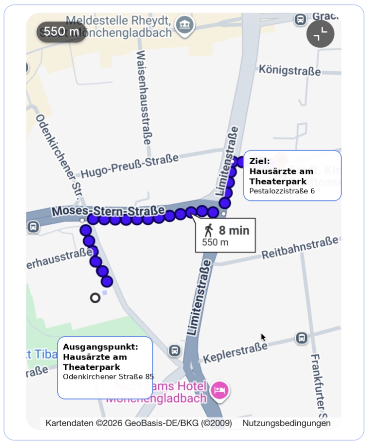 Wegbeschreibung zum neuen Standort Pestalozzistraße 6